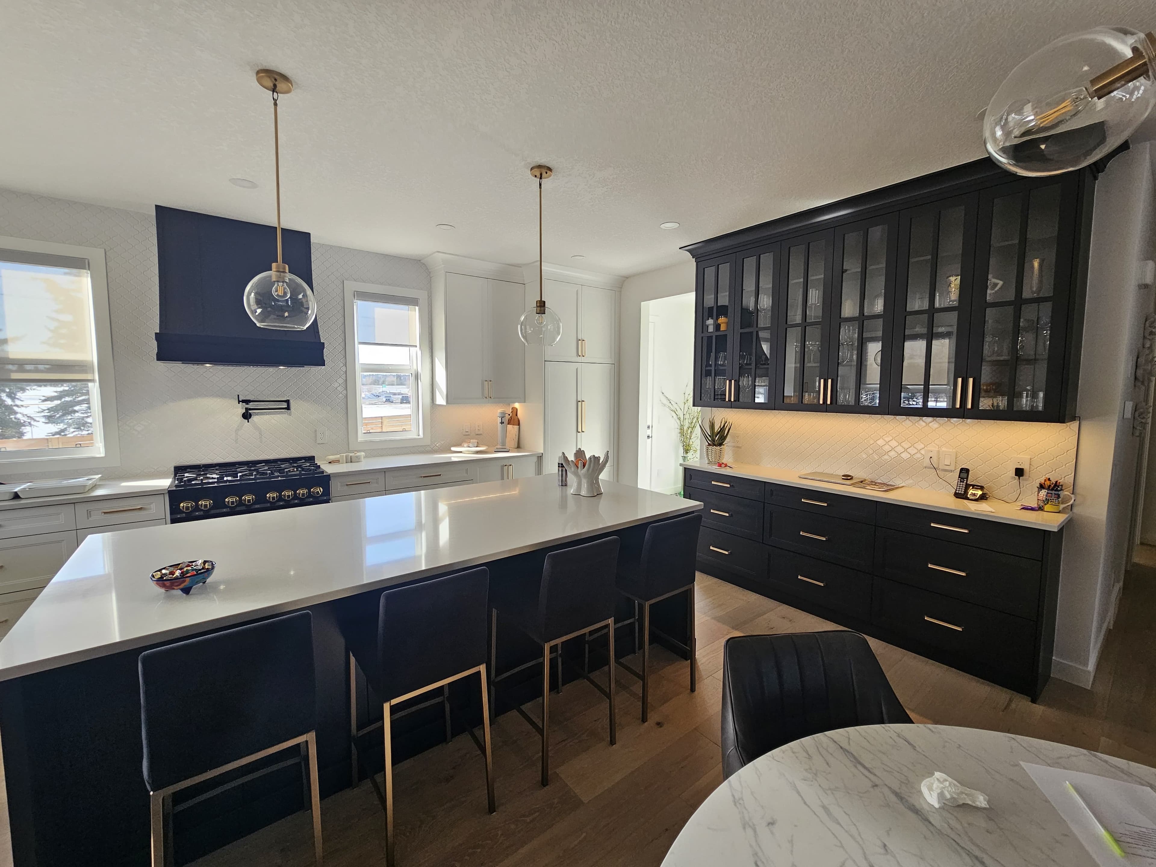 Timeless Elegance White and Black Kitchen Design - Luxe Kitchen Cabinets