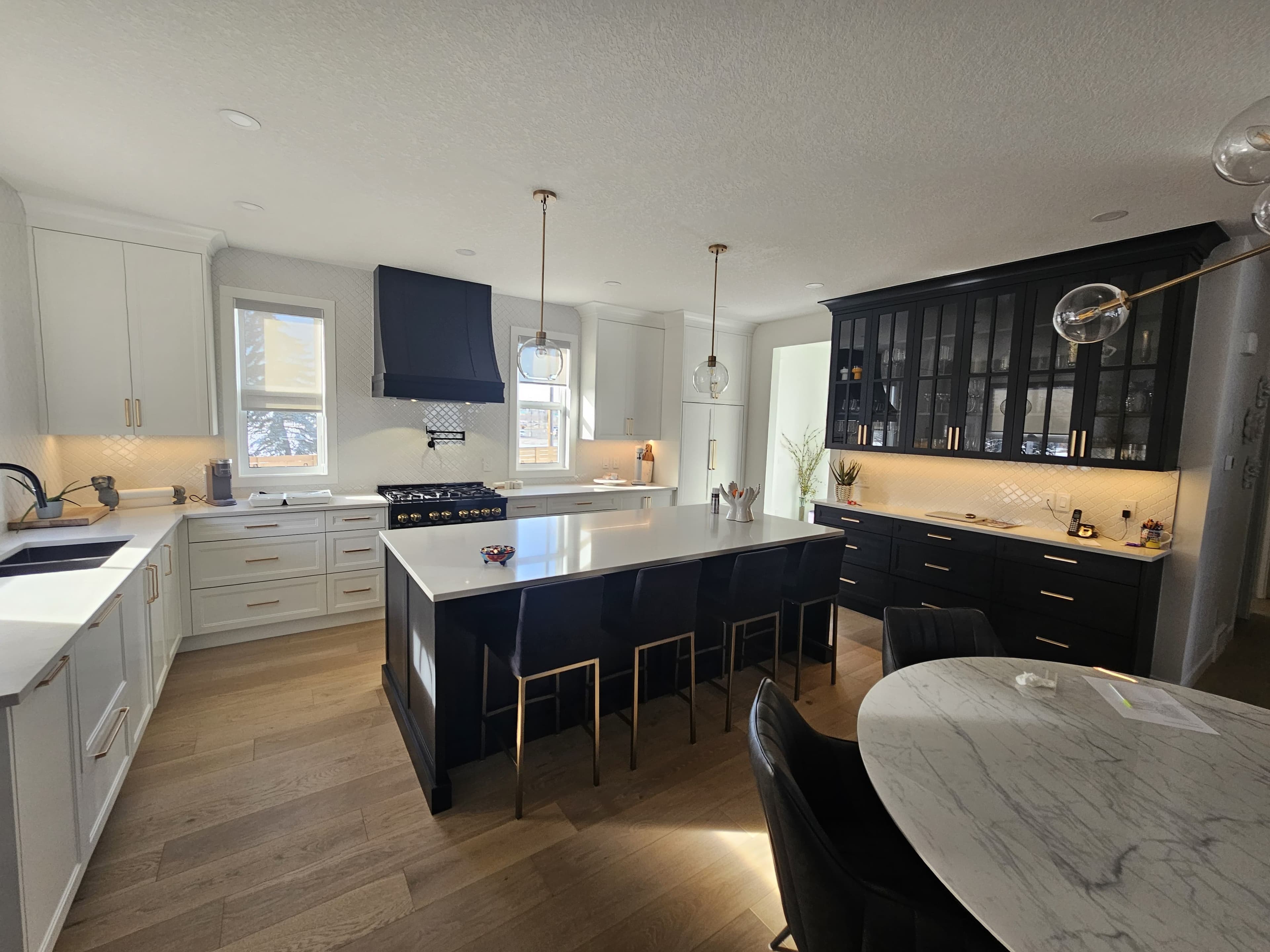 Timeless Elegance White and Black Kitchen Design - Luxe Kitchen Cabinets
